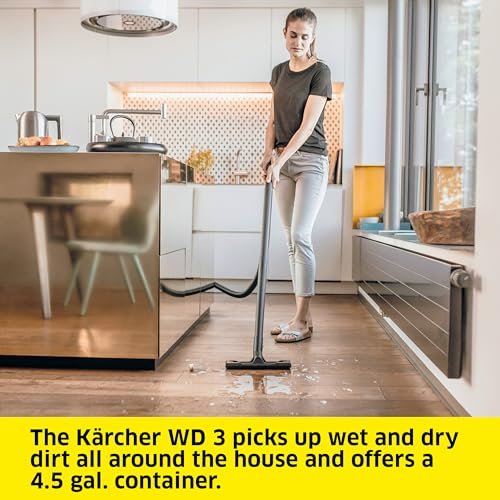 Karcher WD 3 4.5-gallon wet/dry shop vacuum with attachments