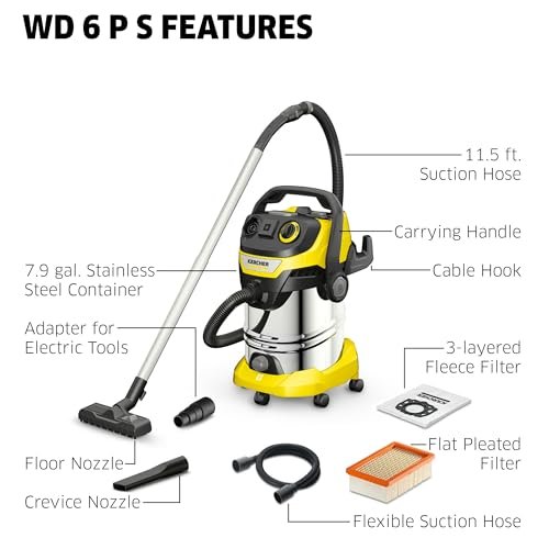 Karcher WD 6 P S 8-gallon stainless steel wet/dry shop vacuum